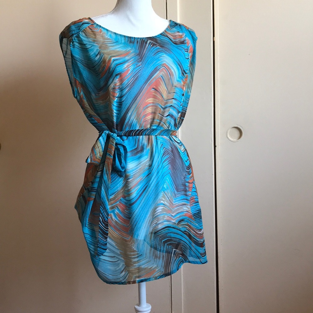AGB tunic with two layers multicolor size large